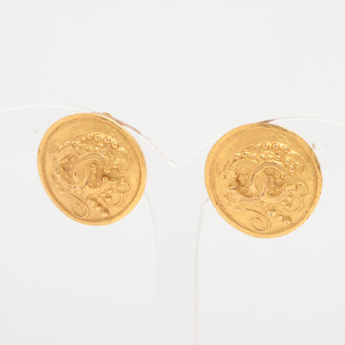 Chanel Coco Logo Gold Clip On Earrings Costume Jewellery