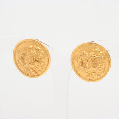 Chanel Coco Logo Gold Clip On Earrings Costume Jewellery