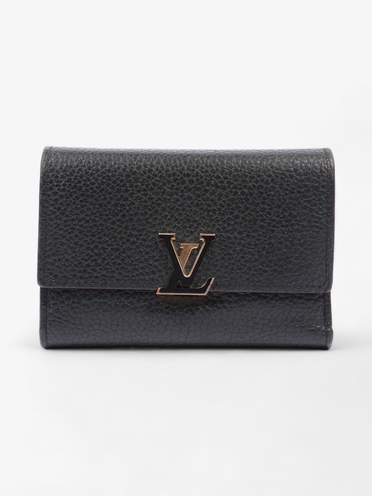 Louis Vuitton Capucines Compact Wallet Black Leather