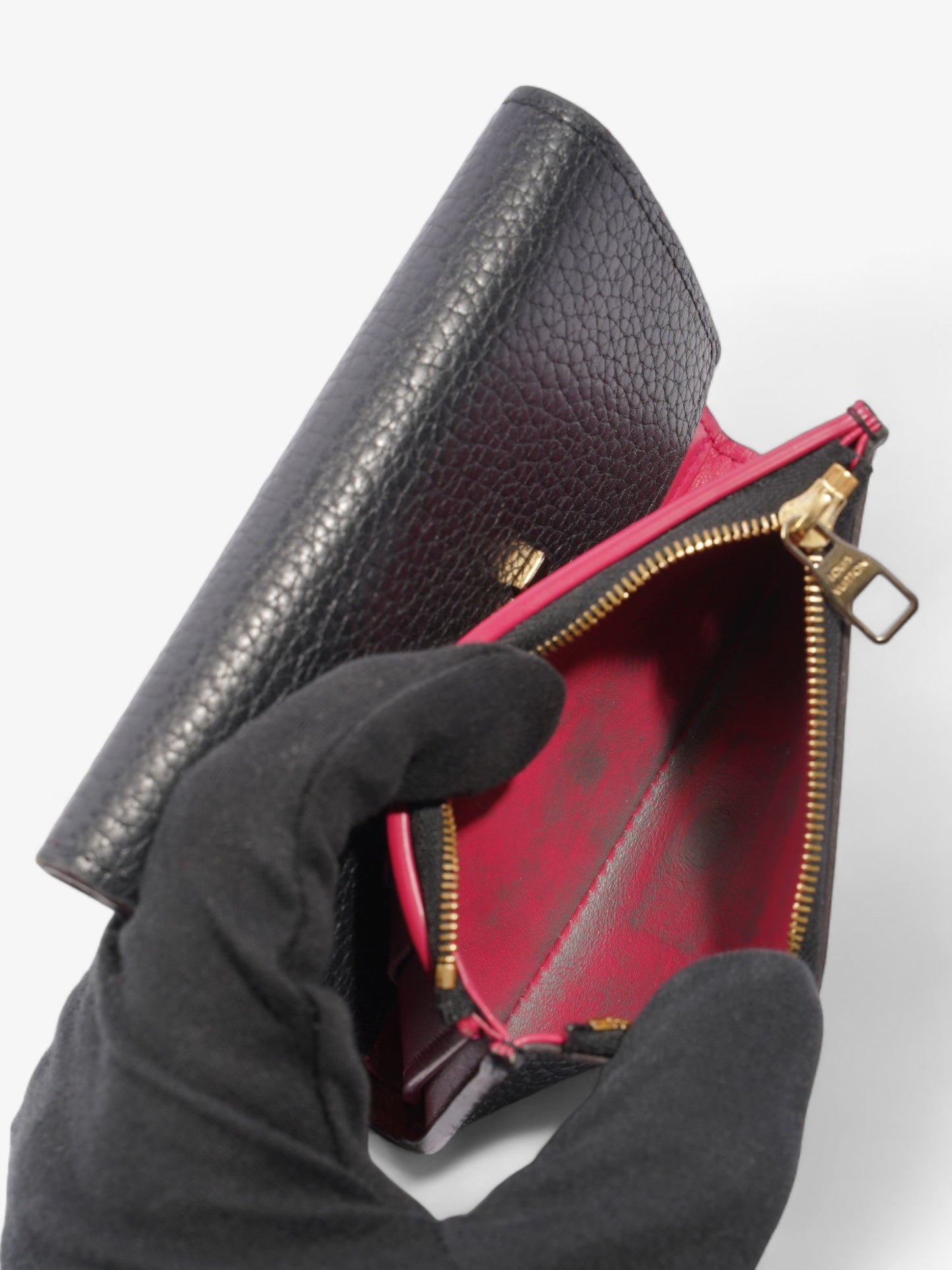 Louis Vuitton Capucines Compact Wallet Black Leather