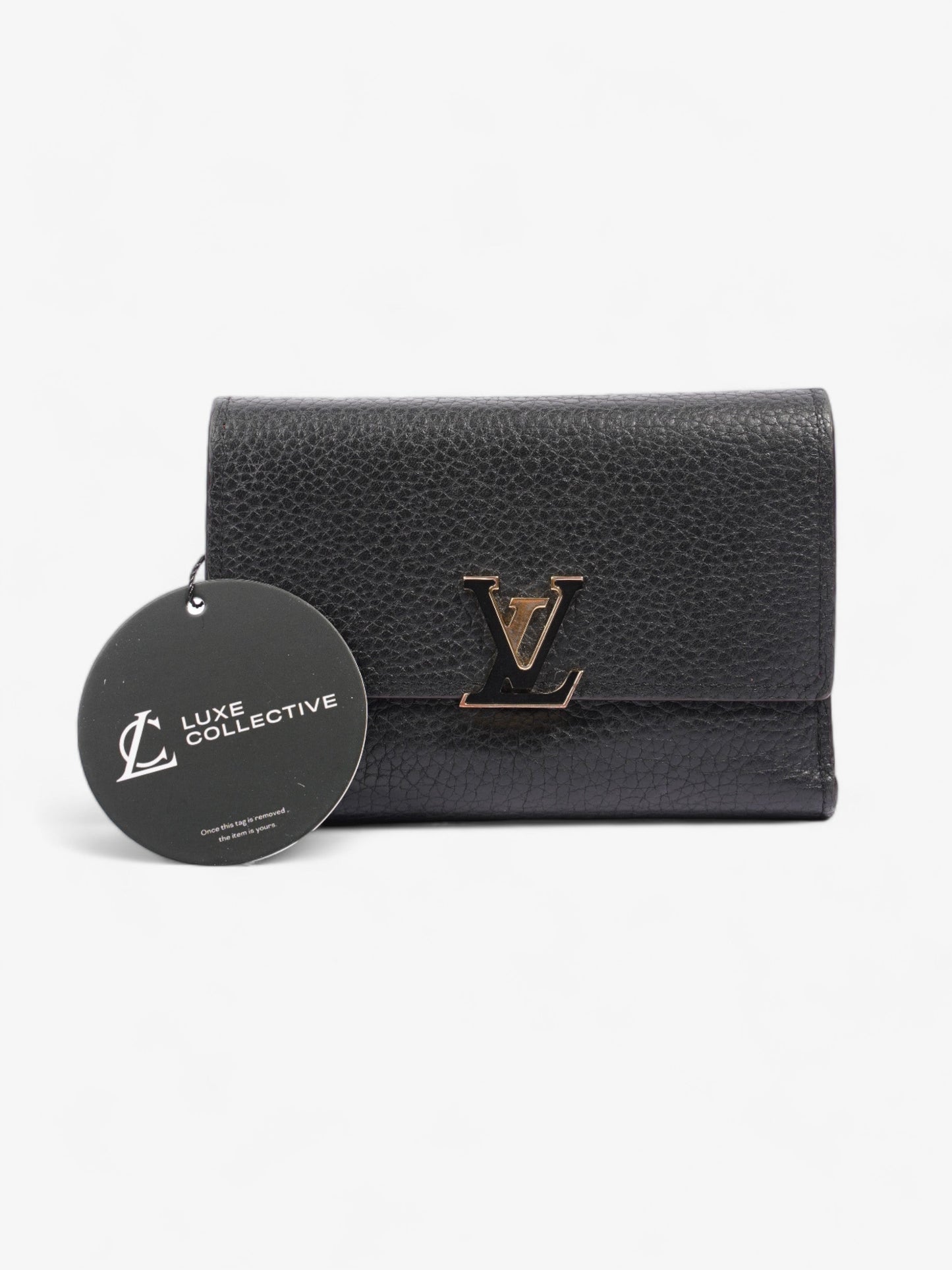 Louis Vuitton Capucines Compact Wallet Black Leather