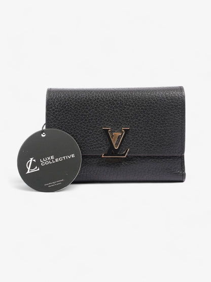 Louis Vuitton Capucines Compact Wallet Black Leather