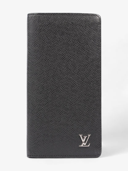 Louis Vuitton Taiga Portefeuille Brazza Long Wallet Black Leather