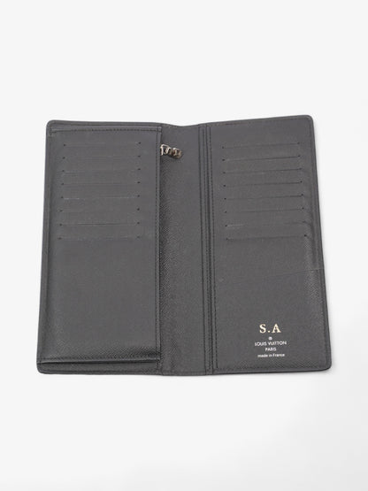 Louis Vuitton Taiga Portefeuille Brazza Long Wallet Black Leather