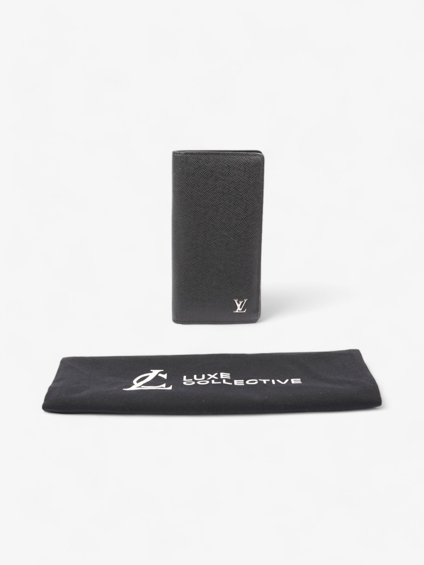 Louis Vuitton Taiga Portefeuille Brazza Long Wallet Black Leather