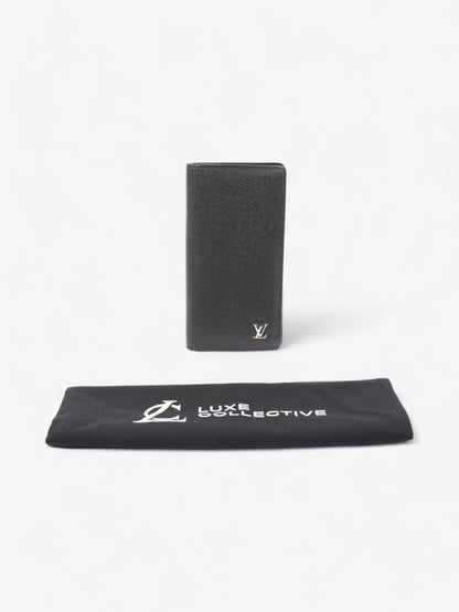 Louis Vuitton Taiga Portefeuille Brazza Long Wallet Black Leather