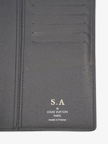 Louis Vuitton Taiga Portefeuille Brazza Long Wallet Black Leather