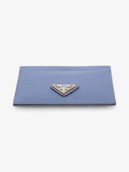Prada Logo Card Case Wallet Navy Saffiano Leather