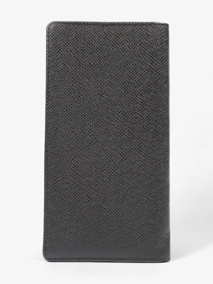 Louis Vuitton Long Bifold Wallet Black Leather