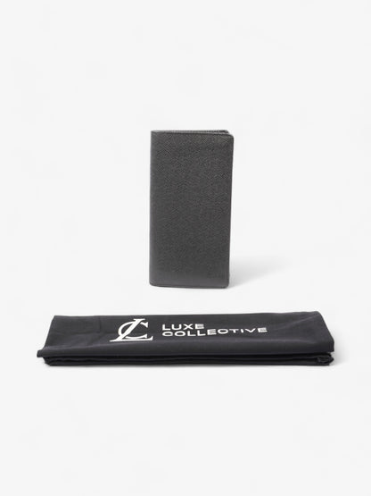Louis Vuitton Long Bifold Wallet Black Leather