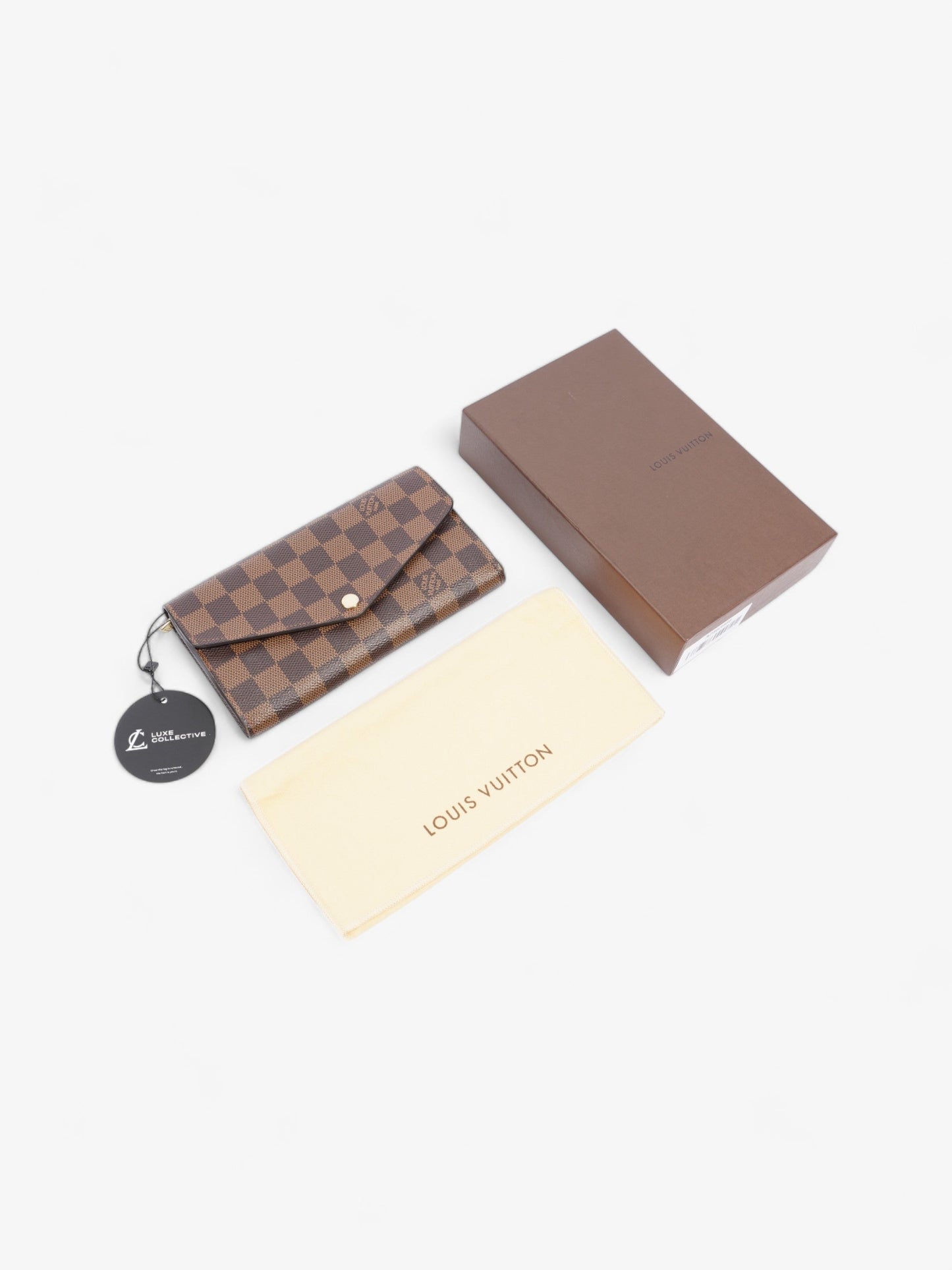 Louis Vuitton Sarah Wallet Damier Ebene Coated Canvas