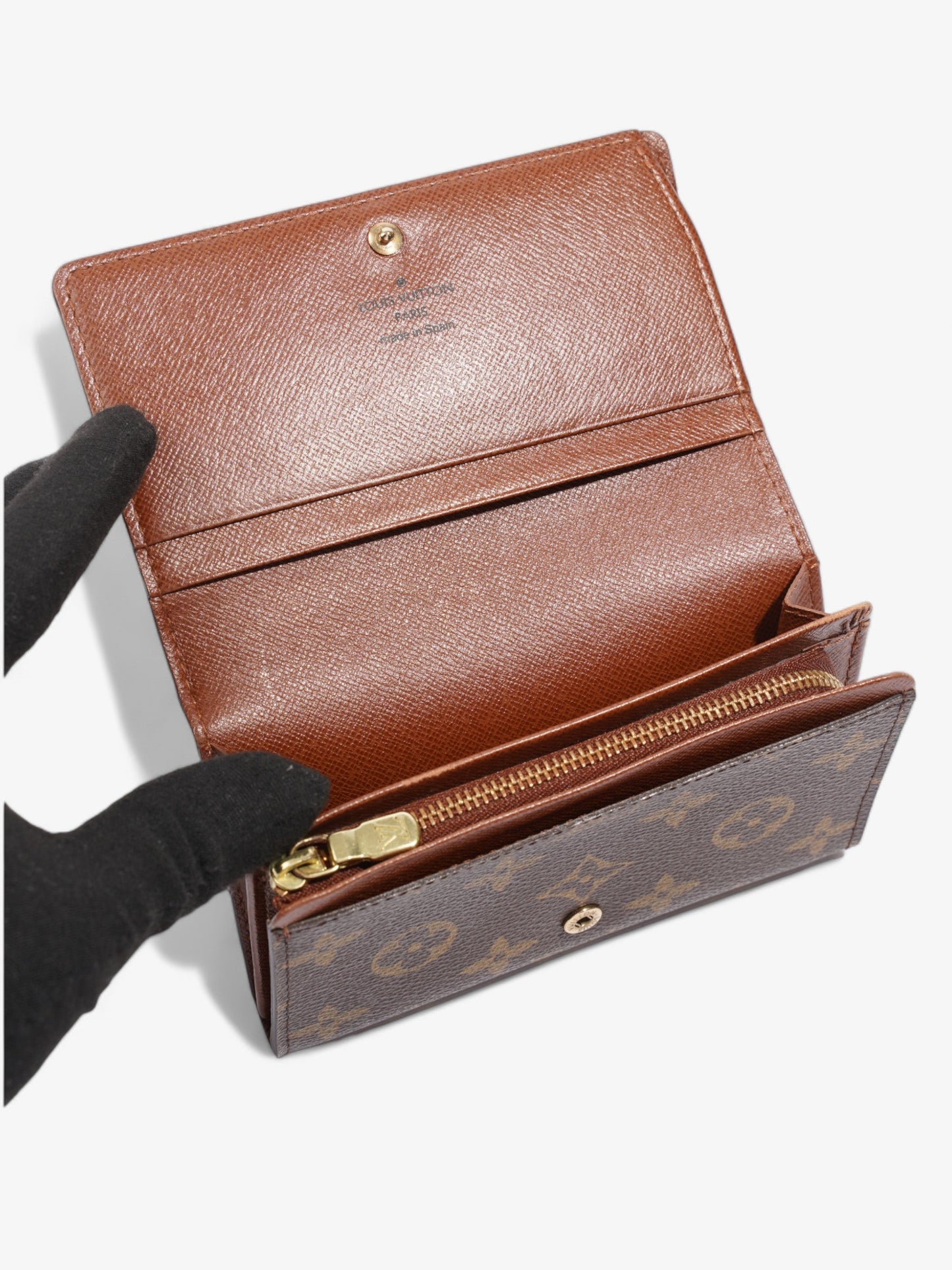 Louis Vuitton Compact Wallet Monogram Coated Canvas