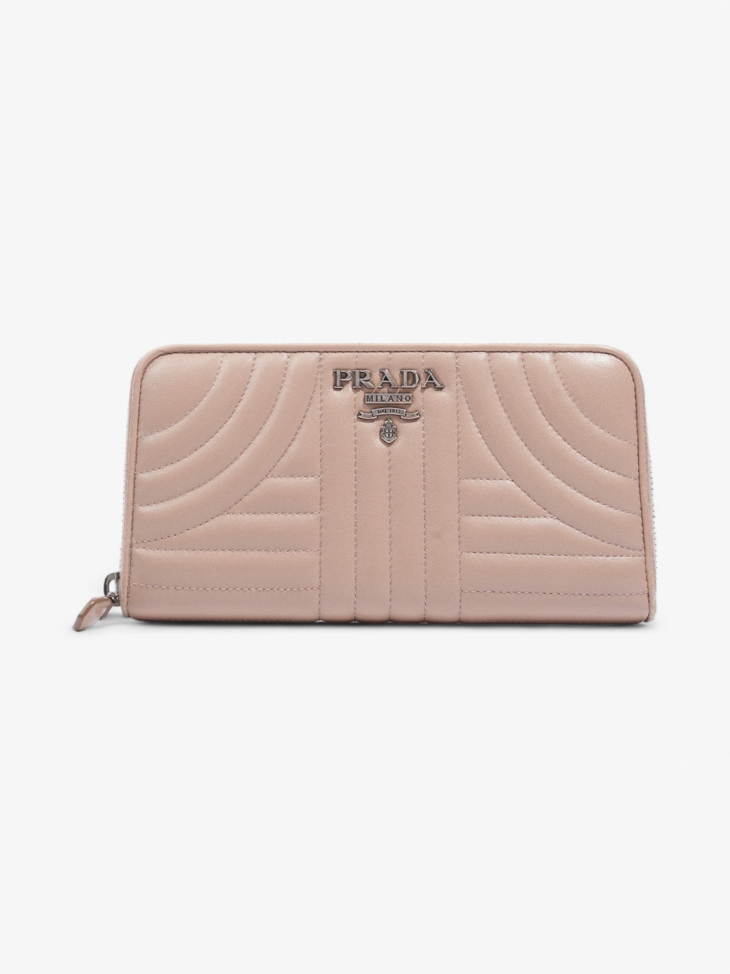 Prada Nappa Leather Zip Round Wallet Nude Nappa Leather
