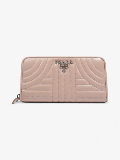 Prada Nappa Leather Zip Round Wallet Nude Nappa Leather