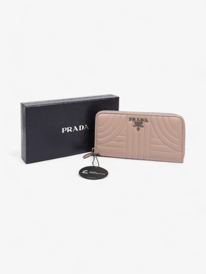 Prada Nappa Leather Zip Round Wallet Nude Nappa Leather