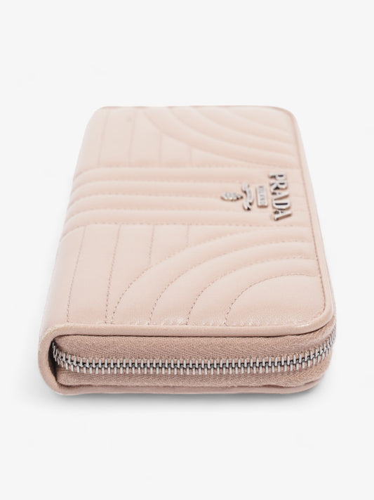 Prada Nappa Leather Zip Round Wallet Nude Nappa Leather