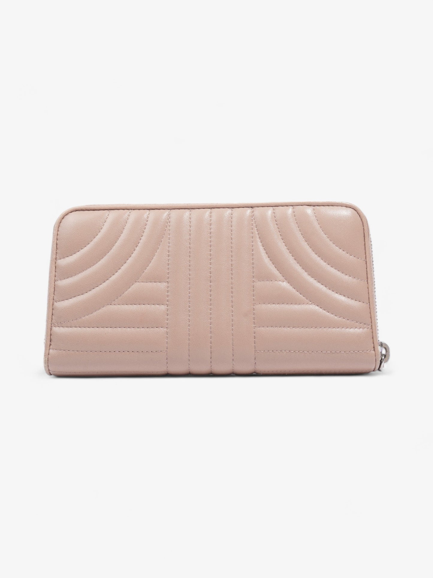 Prada Nappa Leather Zip Round Wallet Nude Nappa Leather