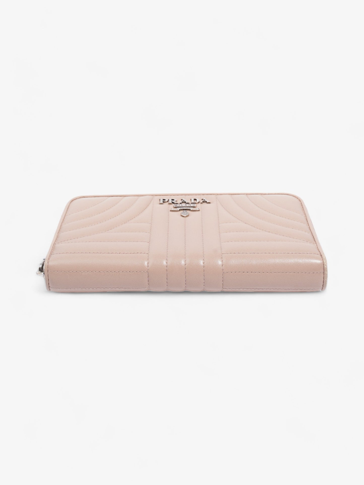 Prada Nappa Leather Zip Round Wallet Nude Nappa Leather