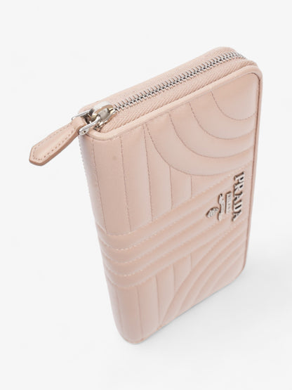 Prada Nappa Leather Zip Round Wallet Nude Nappa Leather