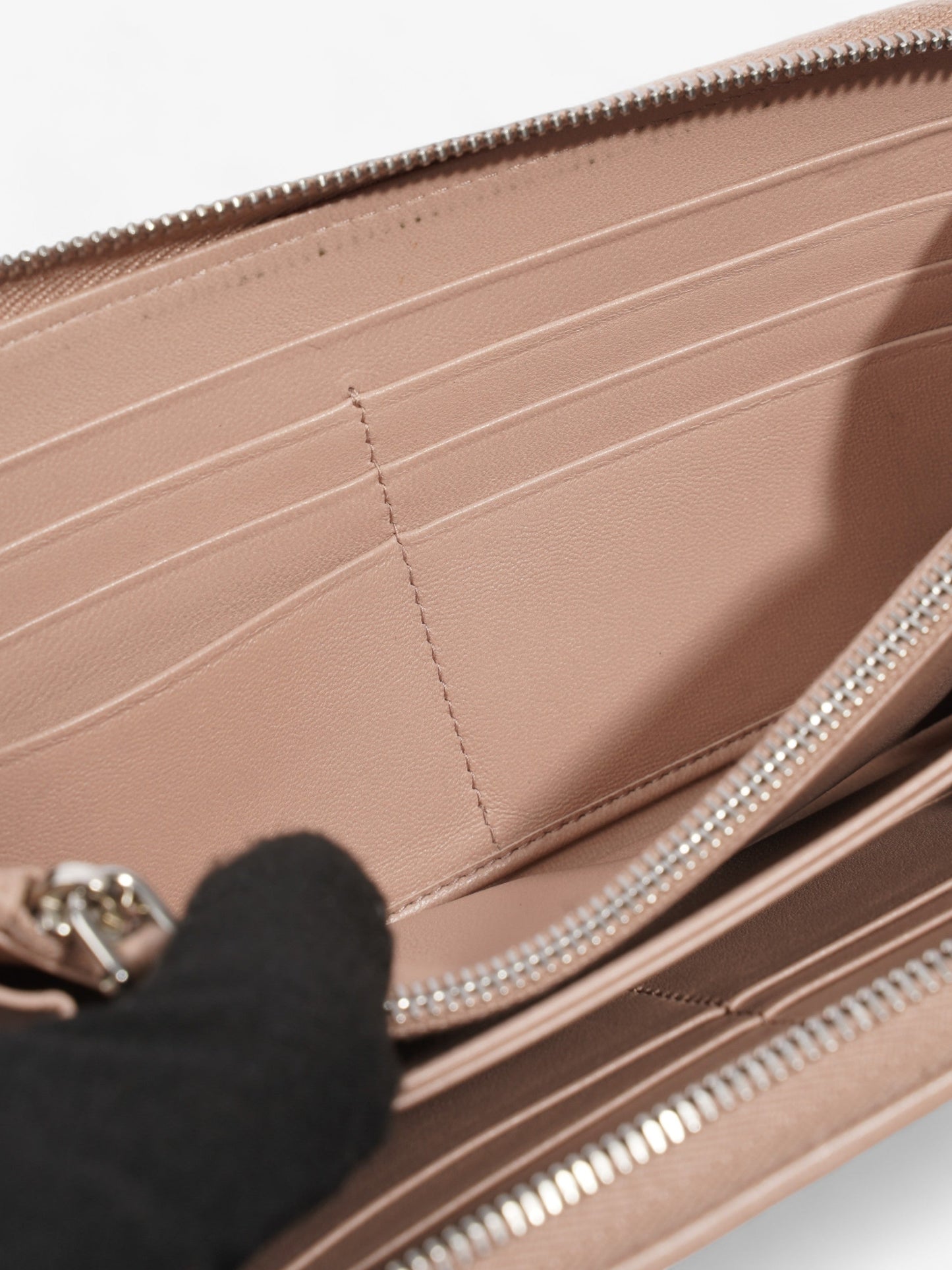 Prada Nappa Leather Zip Round Wallet Nude Nappa Leather