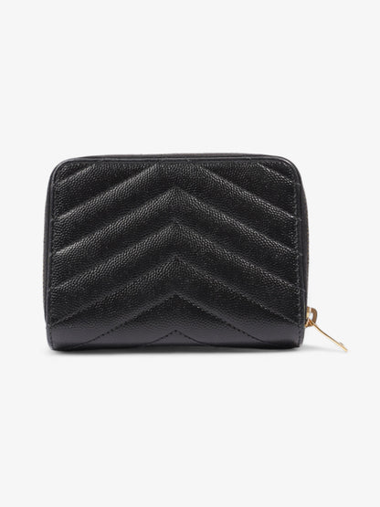 Saint Laurent Compact Zip Wallet Black Grained Leather