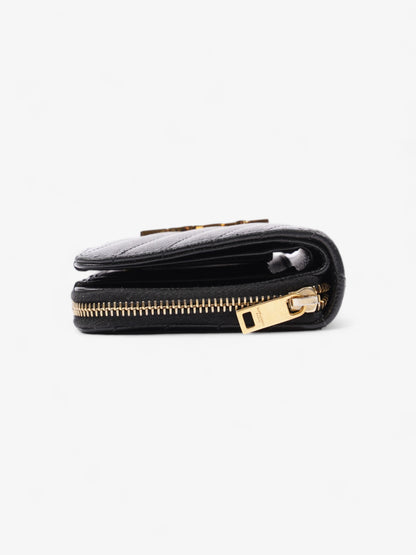 Saint Laurent Compact Zip Wallet Black Grained Leather