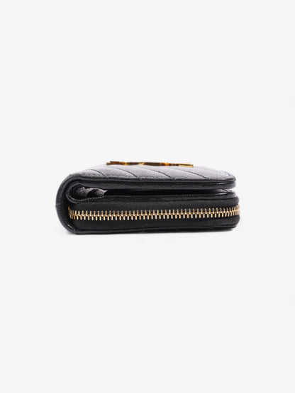 Saint Laurent Compact Zip Wallet Black Grained Leather