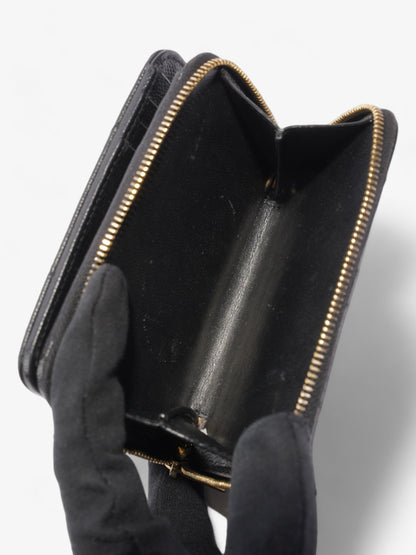 Saint Laurent Compact Zip Wallet Black Grained Leather