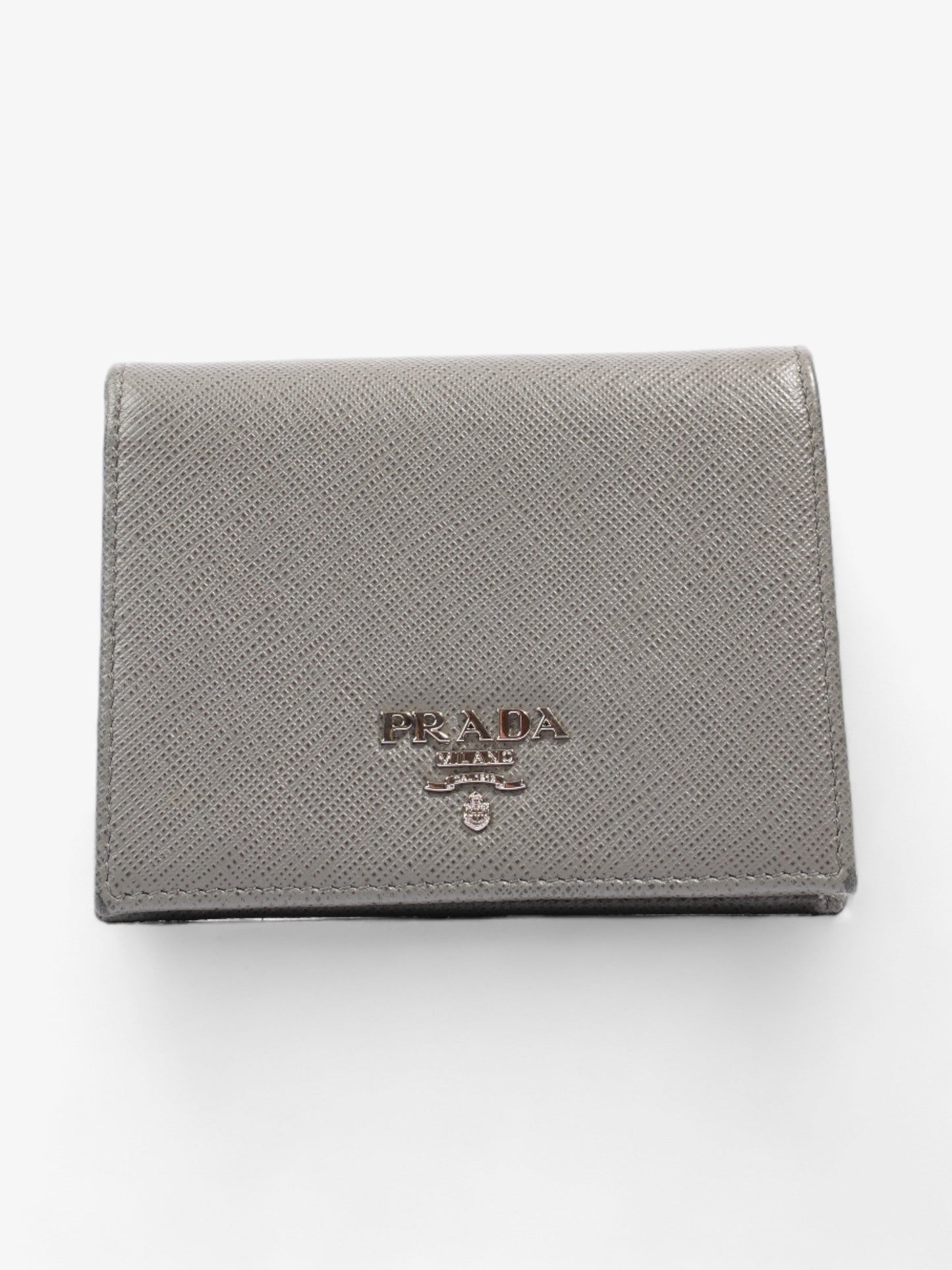 Prada Wallet Grey Saffiano Leather