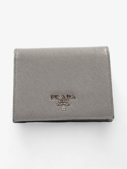 Prada Wallet Grey Saffiano Leather