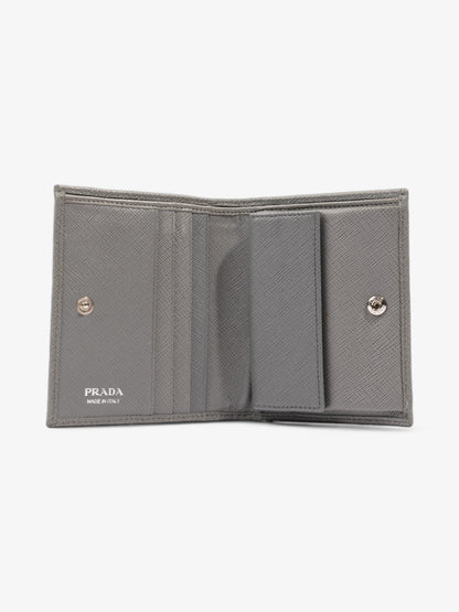 Prada Wallet Grey Saffiano Leather