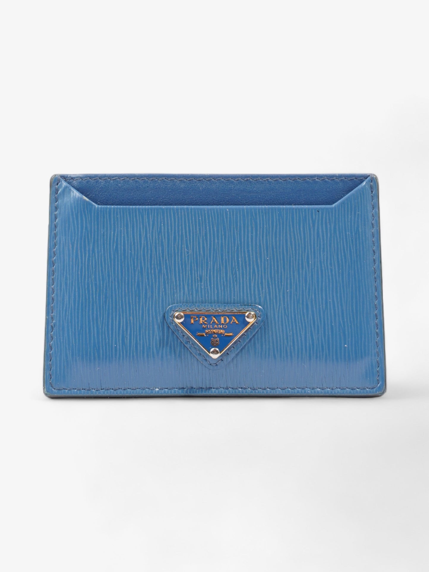 Prada Card Case Blue Epi Leather