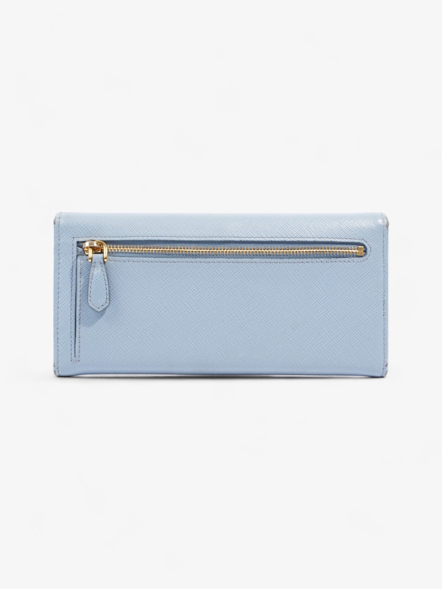 Prada Long Flap Wallet Light Blue Saffiano Leather