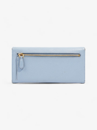 Prada Long Flap Wallet Light Blue Saffiano Leather