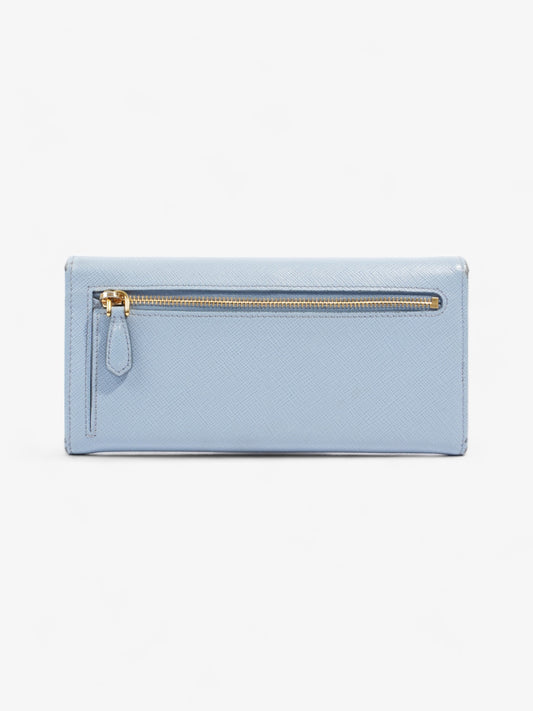 Prada Long Flap Wallet Light Blue Saffiano Leather