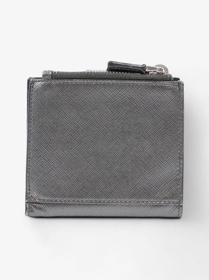 Prada Compact Wallet Grey Saffiano Leather