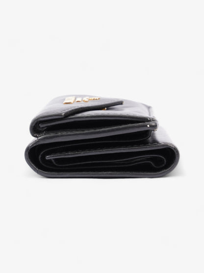 Prada Compact Wallet Black Epi Leather
