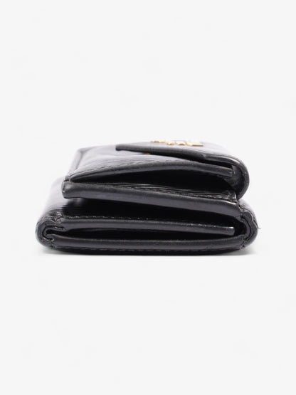 Prada Compact Wallet Black Epi Leather