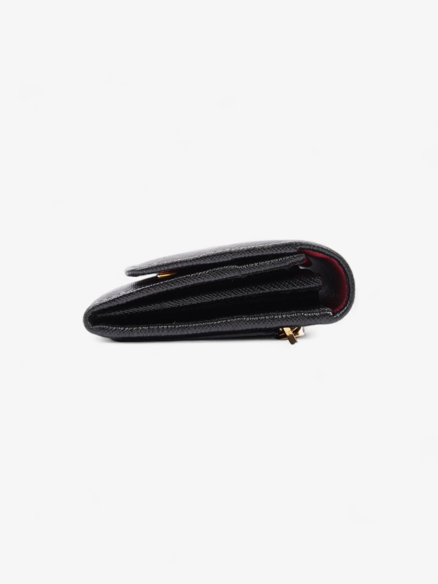 Prada Continental Logo Wallet Black Saffiano Leather