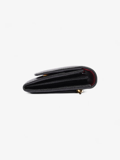 Prada Continental Logo Wallet Black Saffiano Leather