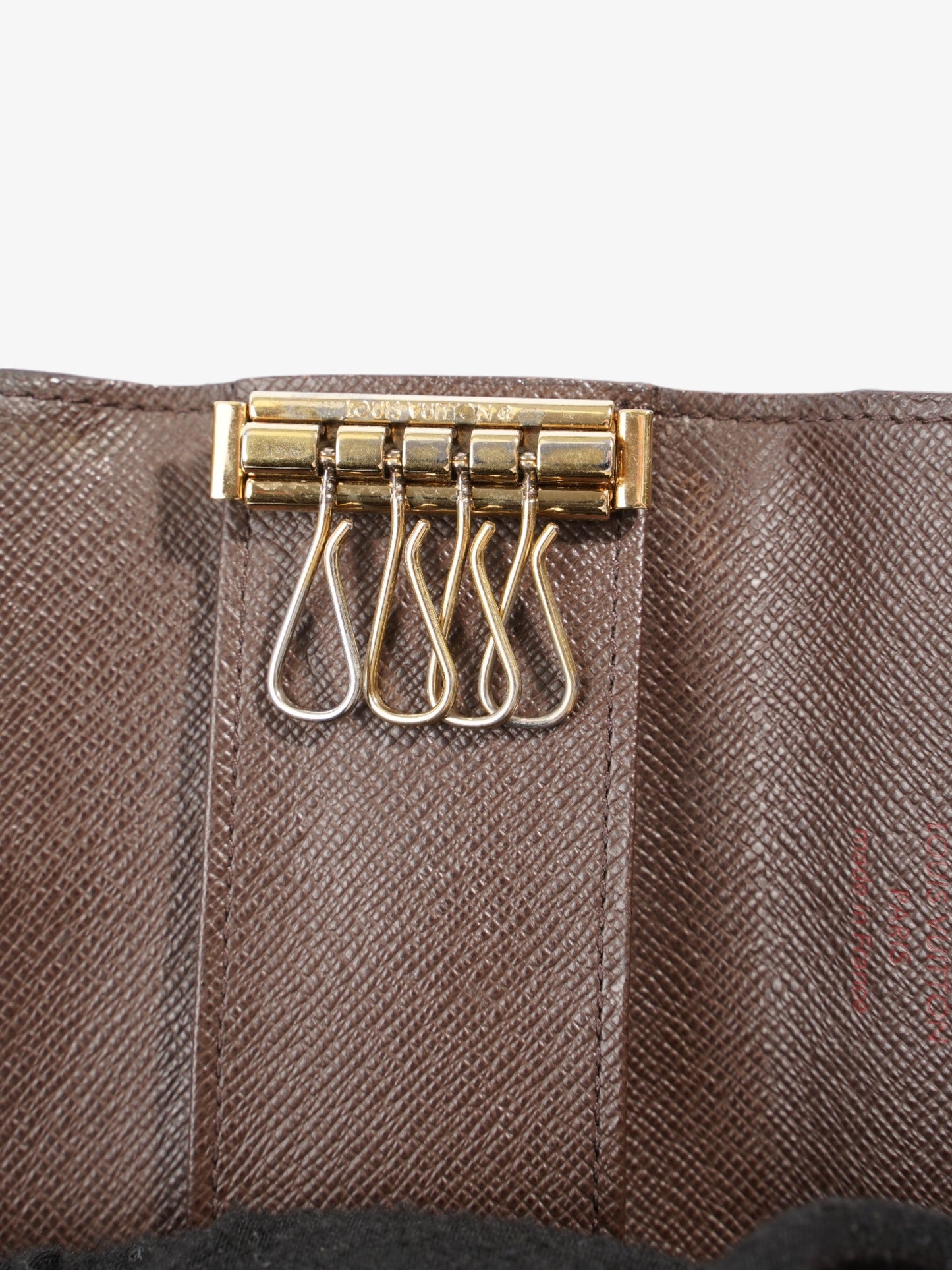 Louis Vuitton 4 Key Holder Damier Ebene Coated Canvas