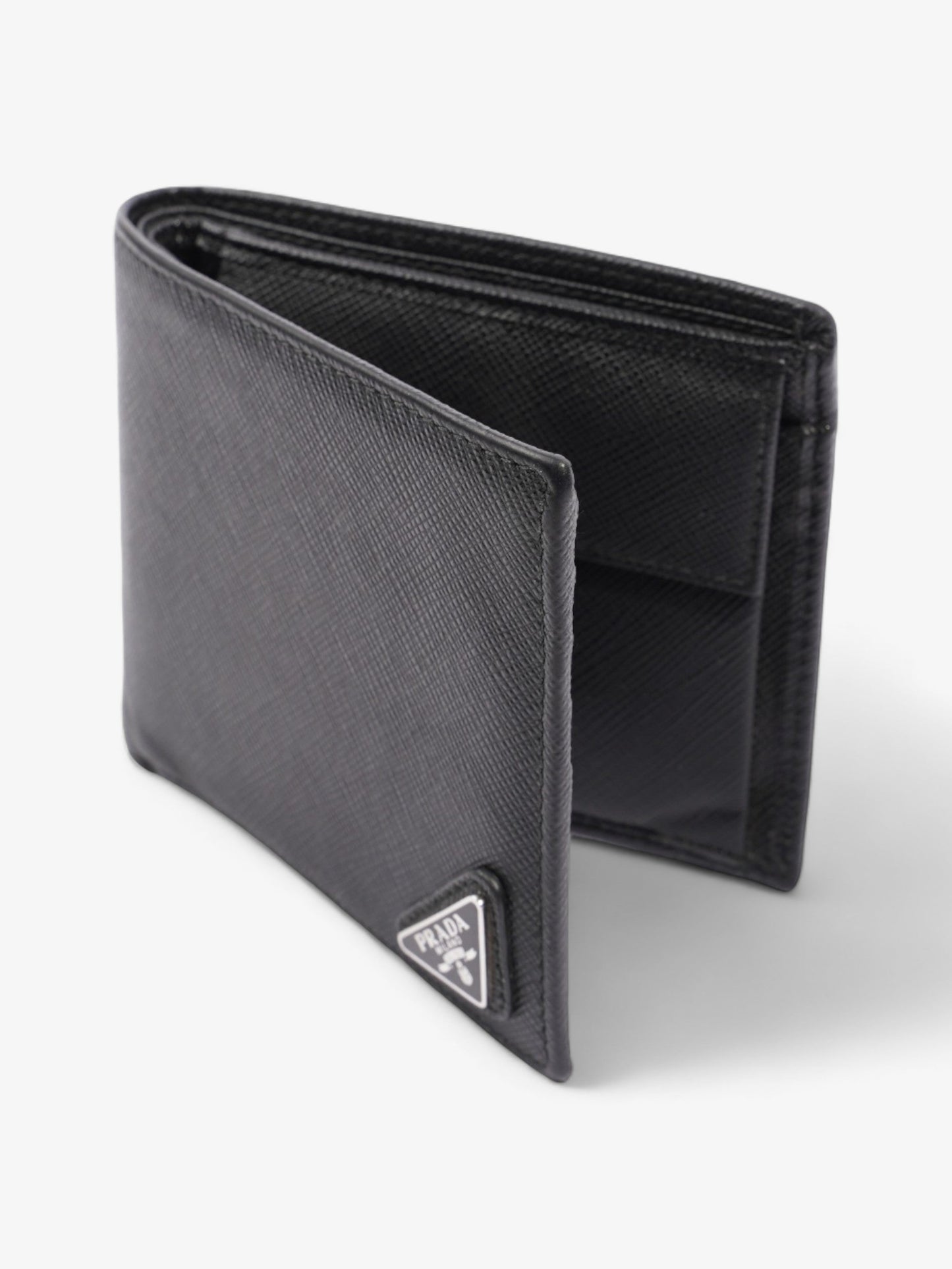 Prada Bi-Fold Wallet Black Saffiano Leather