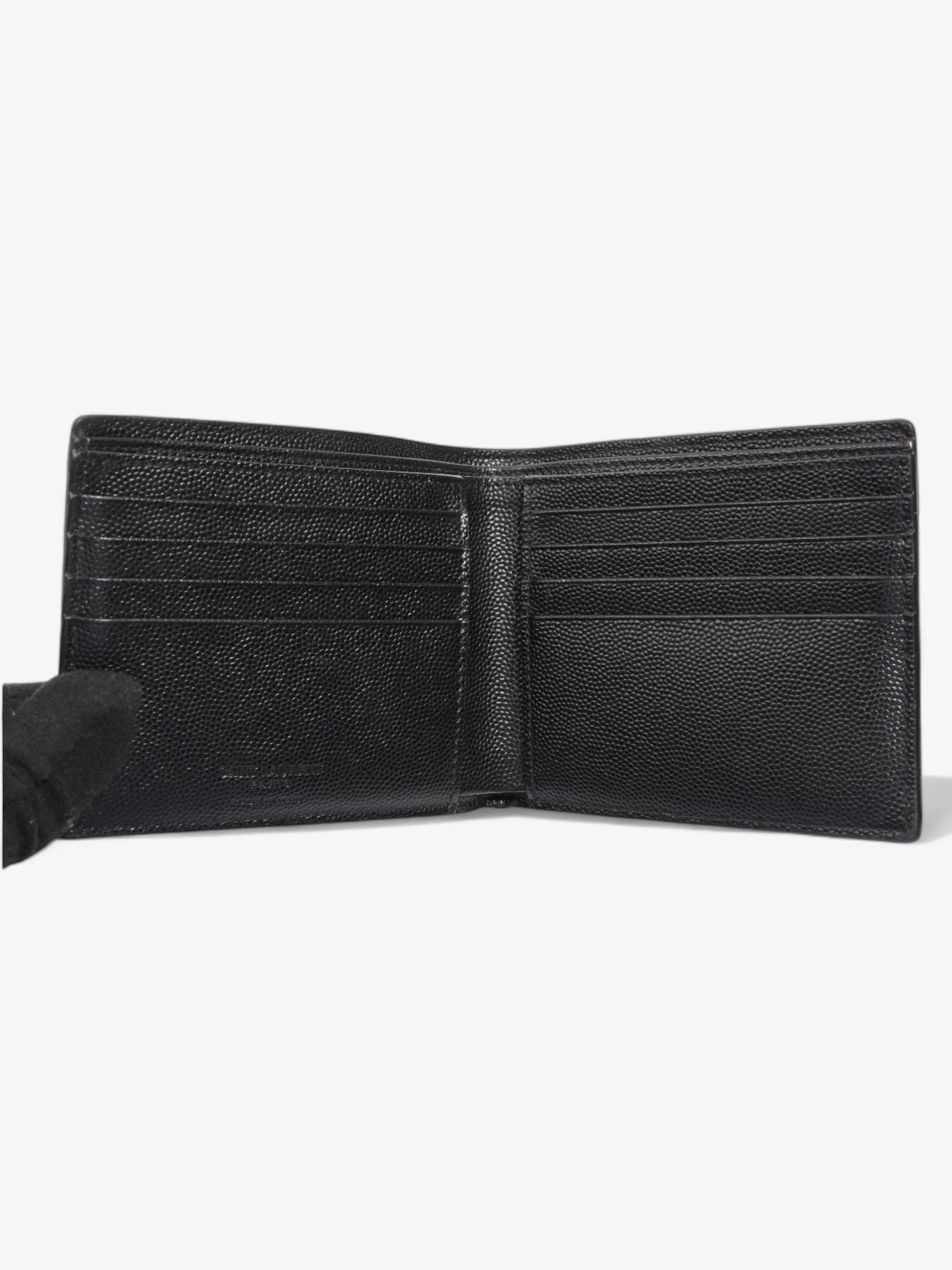 Saint Laurent Bi Fold Wallet Black Leather