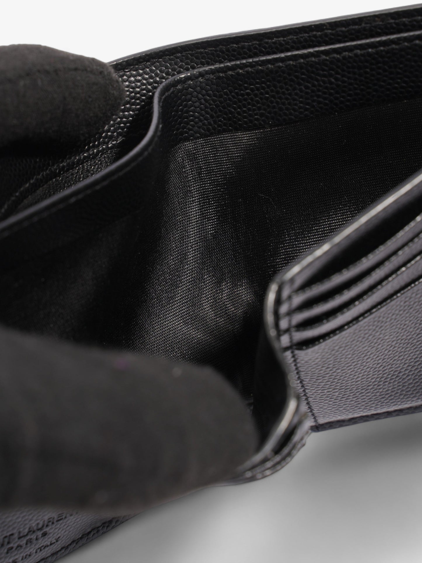 Saint Laurent Bi Fold Wallet Black Leather