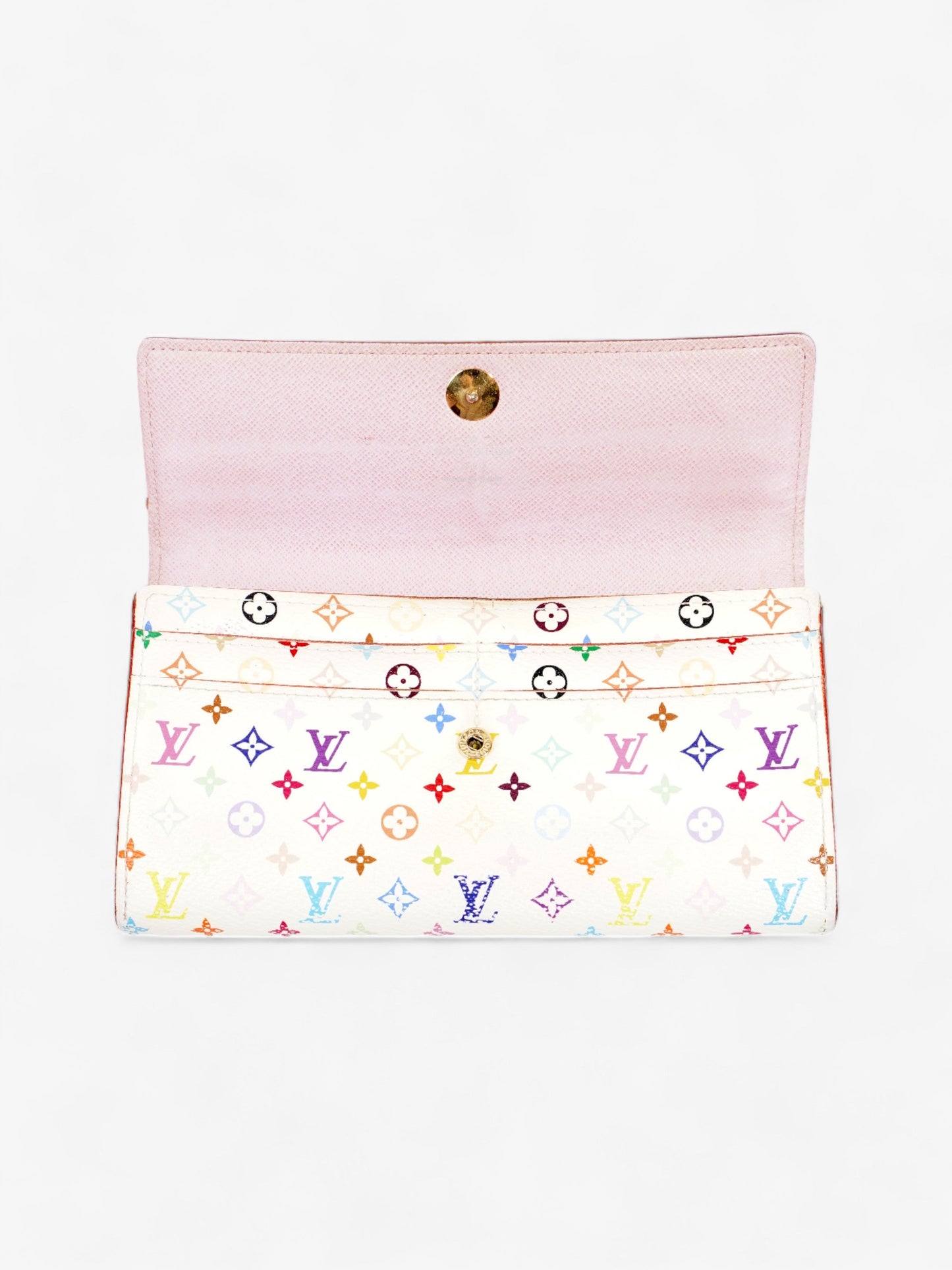 Louis Vuitton Sarah Wallet White / Multicolour Coated Canvas