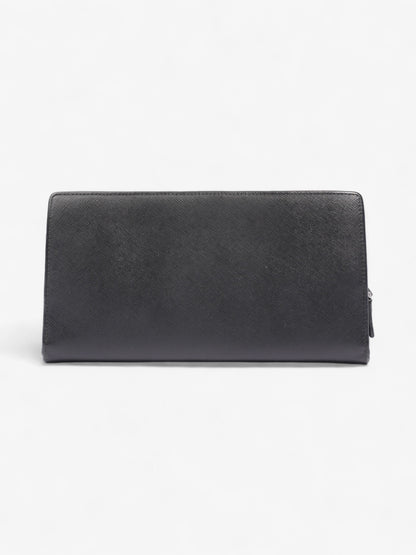 Prada Long Zip Around Wallet Black Saffiano Leather
