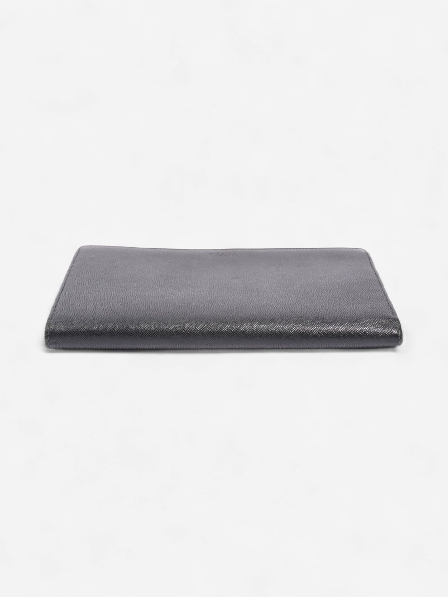 Prada Long Zip Around Wallet Black Saffiano Leather