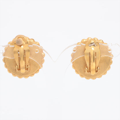 Chanel Coco Logo Gold Black Clip On Earrings Costume Jewellery