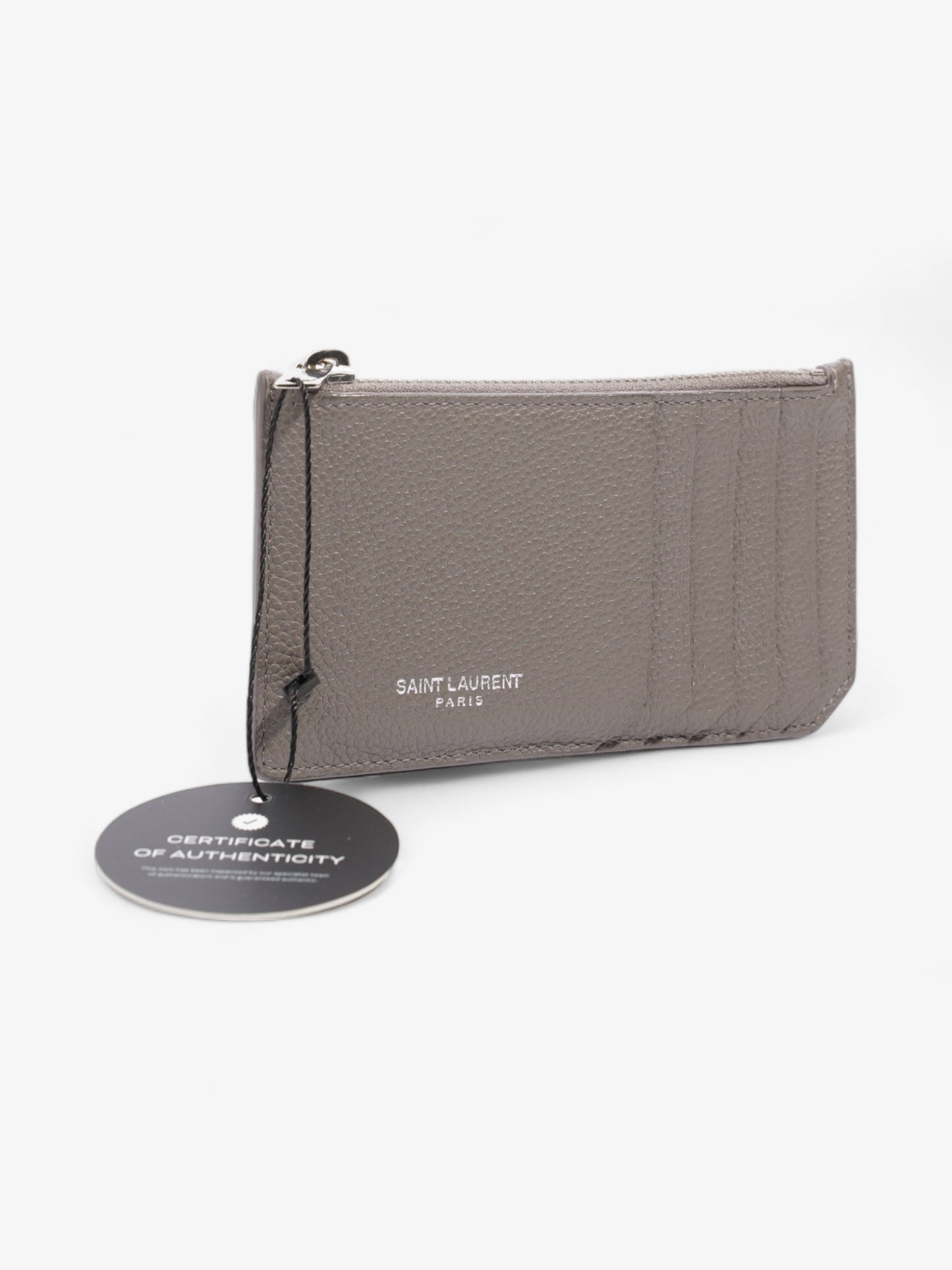 Saint Laurent Coin Purse Grey Leather