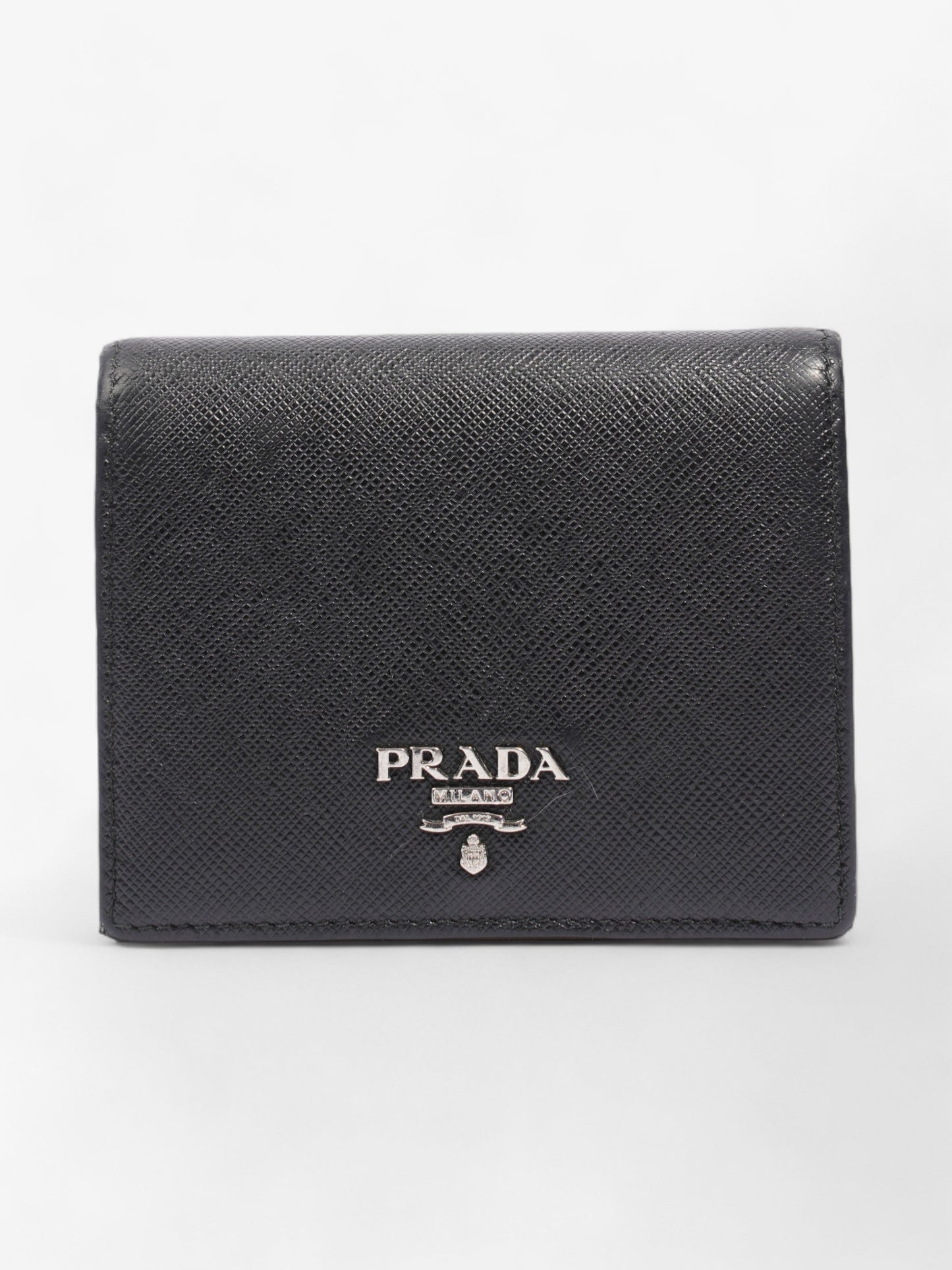 Prada Small Wallet Black Saffiano Leather